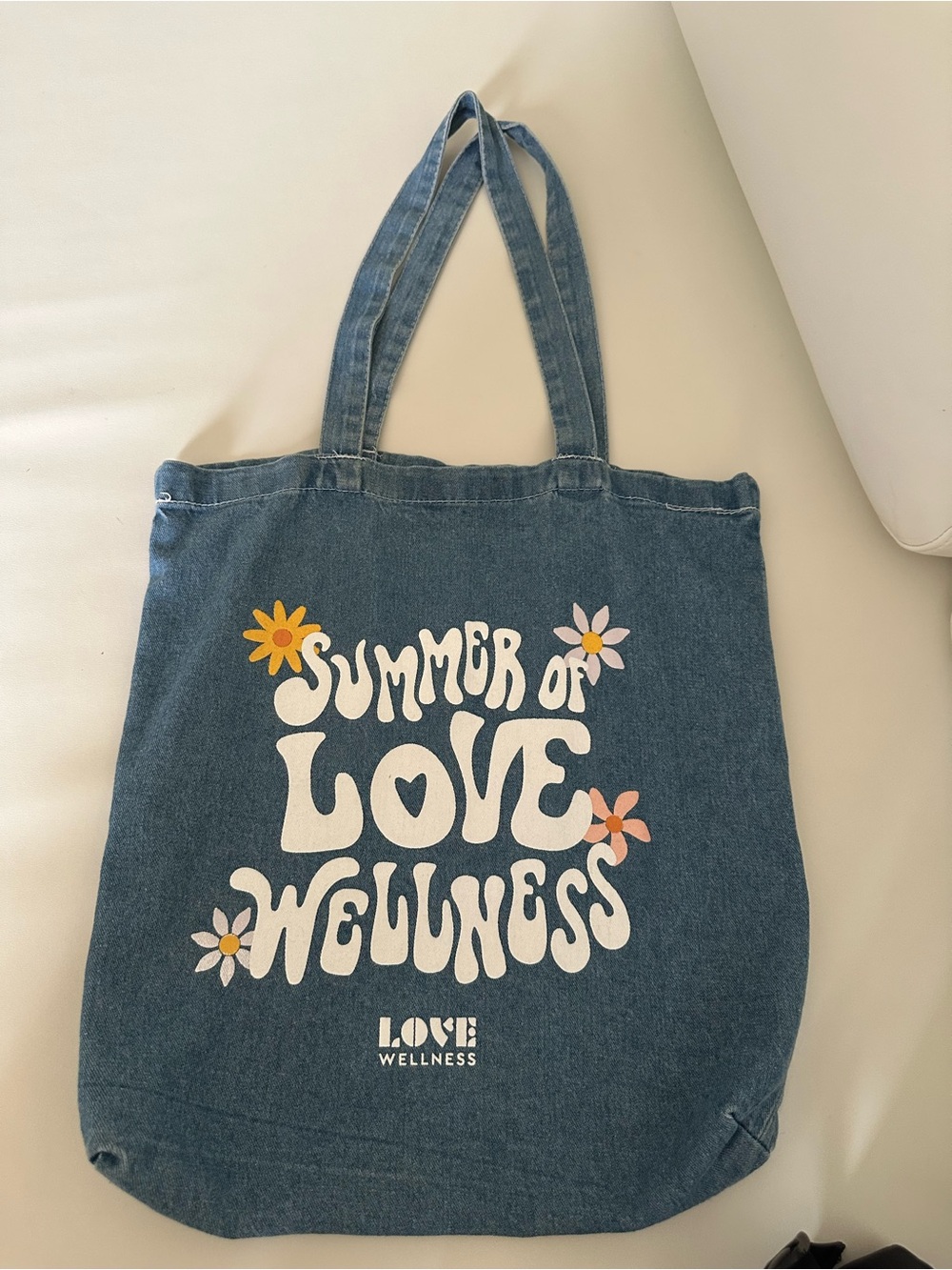 Blue Denim 'Summer of Love' Tote Bag